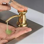 Дозатор жидкого мыла Gappo G403-6 встраиваемый, объем 300 мл, латунь, пластик, золото