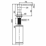 Дозатор жидкого мыла Gappo G404-8 встраиваемый, объем 300 мл, латунь, пластик, белый кварц