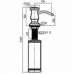 Дозатор жидкого мыла Gappo G403-4 встраиваемый, объем 300 мл, латунь, пластик, бронза