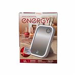 Зеркало косметическое Energy EN-703, LED подсветка, настольное, 140х190 мм, белое