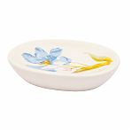 Мыльница Рыжий кот Прованс, овальная, керамика, белая, 3х10.5х14 см