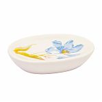 Мыльница Рыжий кот Прованс, овальная, керамика, белая, 3х10.5х14 см