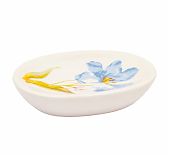 Мыльница Рыжий кот Прованс, овальная, керамика, белая, 3х10.5х14 см