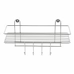 Полка для ванной Рыжий кот Lecco Plus, 125х210х330 мм, 4 крючка, хром