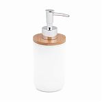 Дозатор для жидкого мыла Альтернатива Бамбук настольный, пластик, белый, 320 мл