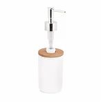 Дозатор для жидкого мыла Альтернатива Бамбук настольный, пластик, белый, 320 мл