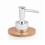 Дозатор для жидкого мыла Альтернатива Бамбук настольный, пластик, белый, 320 мл