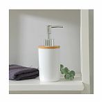 Дозатор для жидкого мыла Альтернатива Бамбук настольный, пластик, белый, 320 мл