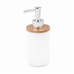 Дозатор для жидкого мыла Альтернатива Бамбук настольный, пластик, белый, 320 мл