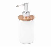 Дозатор для жидкого мыла Альтернатива Бамбук настольный, пластик, белый, 320 мл