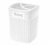 Стакан для зубных щёток Econova Velvet 433239516, пластик, белый, 90х90х119 мм