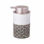 Дозатор для мыла Lefard 755-1034, керамика и пластик, белый с рисунком