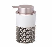 Дозатор для мыла Lefard 755-1034, керамика и пластик, белый с рисунком