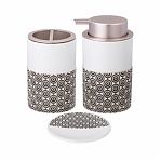 Дозатор для мыла Lefard 755-1034, керамика и пластик, белый с рисунком