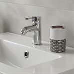 Стакан для зубных щеток Lefard 755-1034, керамика и пластик, белый с рисунком