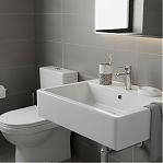 Стакан для зубных щеток Lefard 755-1034, керамика и пластик, белый с рисунком