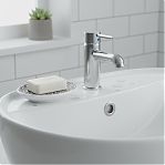 Мыльница для ванной Lefard 755-1034, керамика и пластик, белый с рисунком