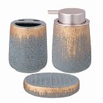 Мыльница для ванной Lefard 755-1035, керамика и пластик, серая бронза