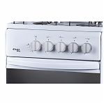 Плита газовая Лада Nova RG 24039 W, цвет белый, объем духовки 50 л, откидная дверца