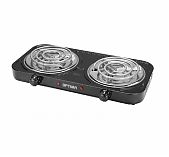 Электроплитка настольная Optima OS-210TB, 2 конфорки, цвет черный, 2 кВт