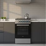 Плита газовая MIU Harisma 526 LUX, УТ-00002919, цвет серый, объем духовки 55 л, откидная дверца