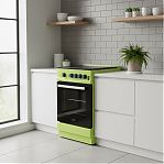 Плита газовая MIU UNO 52S, УТ-00002894, цвет зеленый, объем духовки 54 л, откидная дверца