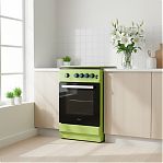 Плита газовая MIU UNO 52S, УТ-00002894, цвет зеленый, объем духовки 54 л, откидная дверца