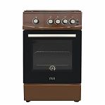 Плита газовая MIU UNO 52S, УТ-00002817, цвет коричневый, объем духовки 55 л, откидная дверца