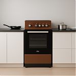 Плита газовая MIU UNO 52S, УТ-00002817, цвет коричневый, объем духовки 55 л, откидная дверца