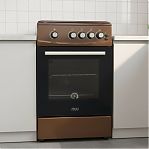 Плита газовая MIU UNO 52S, УТ-00002817, цвет коричневый, объем духовки 55 л, откидная дверца