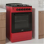 Плита газовая MIU UNO 52S, УТ-00002893, цвет красный, объем духовки 54 л, откидная дверца