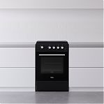 Плита газовая MIU UNO 52S, УТ-00002816, цвет черный, объем духовки 52.8 л, откидная дверца