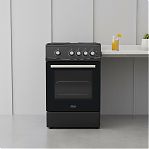 Плита газовая MIU UNO 52S, УТ-00002816, цвет черный, объем духовки 52.8 л, откидная дверца