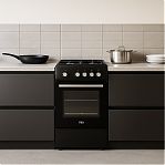 Плита газовая MIU UNO 52S, УТ-00002816, цвет черный, объем духовки 52.8 л, откидная дверца