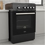 Плита газовая MIU UNO 52S, УТ-00002816, цвет черный, объем духовки 52.8 л, откидная дверца