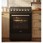 Плита комбинированная MIU Harisma 516S , цвет черный, объем электродуховки 52.8 л, откидная дверца