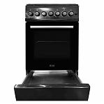 Плита комбинированная MIU Harisma 516S , цвет черный, объем электродуховки 52.8 л, откидная дверца