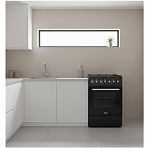 Плита комбинированная MIU Harisma 516S , цвет черный, объем электродуховки 52.8 л, откидная дверца