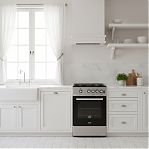 Плита комбинированная MIU UNO 51S, цвет серый, объем электродуховки 52.8 л, откидная дверца