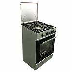 Плита комбинированная MIU UNO 51S, цвет серый, объем электродуховки 52.8 л, откидная дверца