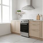 Плита комбинированная MIU UNO 51S, цвет серый, объем электродуховки 52.8 л, откидная дверца