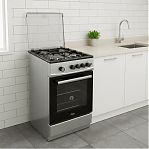 Плита комбинированная MIU UNO 51S, цвет серый, объем электродуховки 52.8 л, откидная дверца