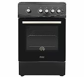 Плита комбинированная MIU UNO 51S, цвет черный, объем электродуховки 52.8 л, откидная дверца