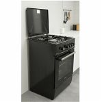 Плита комбинированная MIU UNO 51S, цвет черный, объем электродуховки 52.8 л, откидная дверца