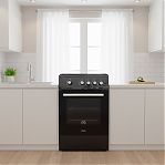 Плита комбинированная MIU UNO 51S, цвет черный, объем электродуховки 52.8 л, откидная дверца