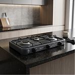 Плита газовая настольная Homestar HS-1203, 212165, 3 конфорки, цвет серый