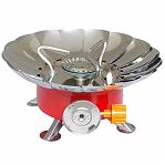 Плита газовая портативная Energy GS-100, 0.3 кВт, 1 конфорка, пьезоподжиг, регулируемая ветрозащита, цвет красный