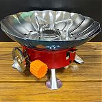 Плита газовая портативная Energy GS-100, 0.3 кВт, 1 конфорка, пьезоподжиг, регулируемая ветрозащита, цвет красный