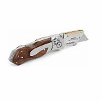 Нож складной Workpro, ручка из дерева WP211014