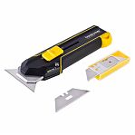 Нож строительный Hanskonner HK1076-08-06, 19 мм, сталь SK5, трапециевидное лезвие, 4 режима, 5 дополнительных лезвий